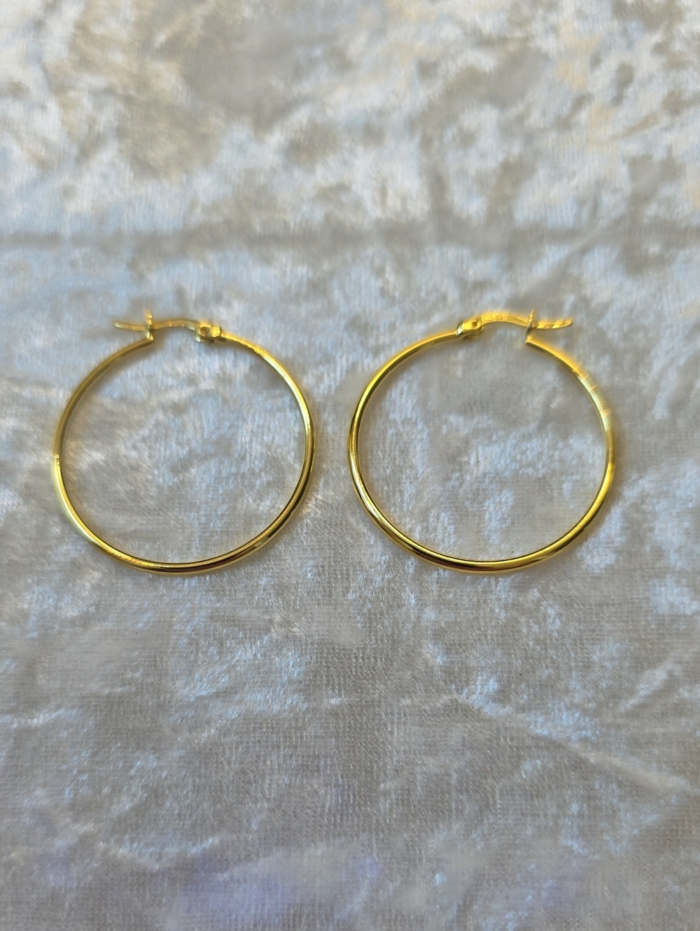 Polished Gold Tone Hoop Earrings - Minimalist Boho Everyday Hoops